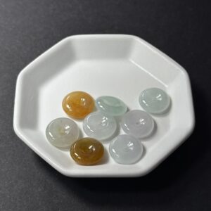 天然翡翠配件｜多彩翡翠平安扣 12mm 1粒｜串珠材料