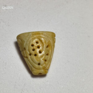 糯種黃仿古雕花簍空珠