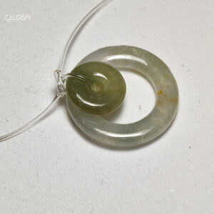 冰糯種豆綠子母扣