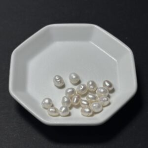 天然淡水珍珠配件｜通孔 極光白小巴洛克珍珠 6mm 1粒｜串珠材料