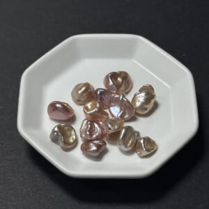 天然淡水珍珠配件｜通孔 乾燥玫瑰粉紫碎銀子珠 8mm 1粒｜串珠材料