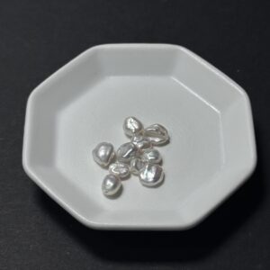 天然淡水珍珠配件｜通孔 藍雪銀白極光碎銀子珠 6mm 1粒｜串珠材料