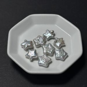 天然淡水珍珠配件｜通孔 藍雪銀白星星珍珠 12mm 1粒｜串珠材料