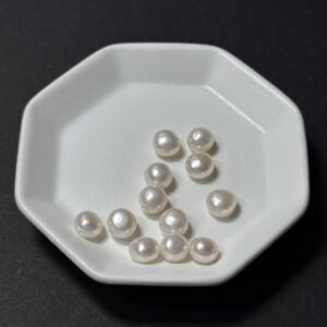 天然淡水珍珠配件｜通孔 亮白饅頭珠 6mm 1粒｜串珠材料