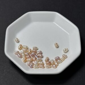 天然淡水珍珠配件｜通孔 多彩螺旋小米珠 3mm 1粒｜串珠材料
