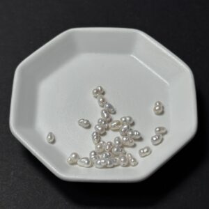天然淡水珍珠配件｜通孔 亮白螺旋小米珠 3mm 1粒｜串珠材料