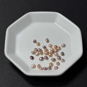 天然淡水珍珠配件｜通孔 多色炫彩疊打扁隔珠 3mm 1粒｜串珠材料