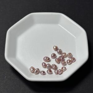 天然淡水珍珠配件｜通孔 粉紫炫彩疊打扁隔珠 3mm 1粒｜串珠材料