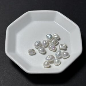 天然淡水珍珠配件｜通孔 藍雪極光碎銀子珠 6mm 1粒｜串珠材料