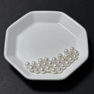 天然淡水珍珠配件｜通孔 正圓極光亮白圓珠 4.5mm 1粒｜串珠材料