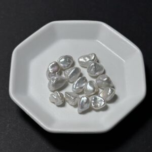 天然淡水珍珠配件｜通孔 炫彩極光白碎銀子珠 7mm 1粒｜串珠材料