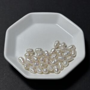 天然淡水珍珠配件｜通孔 螺旋米珠 6mm 1粒｜串珠材料