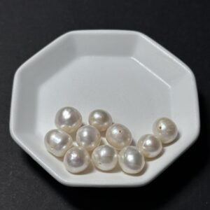 天然淡水珍珠配件｜通孔 奶白光亮巴洛克珠 8mm 1粒｜串珠材料