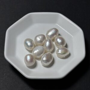天然淡水珍珠配件｜通孔 兩面光大石頭珠 10mm 1粒｜串珠材料