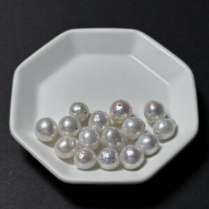 天然淡水珍珠配件｜通孔 糖紙皺紋極光巴洛克珠 7mm 1粒｜串珠材料