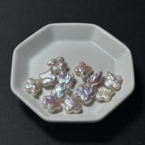天然淡水珍珠配件｜通孔 藍雪銀白雲朵珍珠 12mm 1粒｜串珠材料
