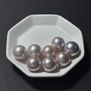 天然淡水珍珠配件｜無孔 櫻花粉正圓大白珠 10mm 1粒｜串珠材料