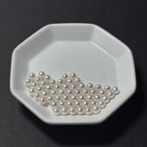 天然淡水珍珠配件｜無孔 極光正圓鏡面小白珠 4.5mm 1粒｜串珠材料