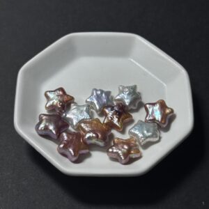 天然淡水珍珠配件｜無孔 炫彩紫星星珍珠 13mm 1粒｜串珠材料