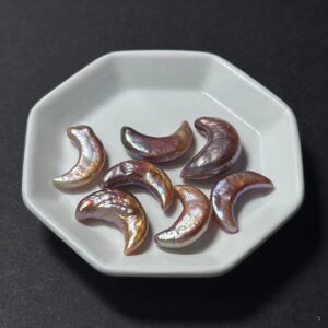 天然淡水珍珠配件｜無孔 炫彩紫月亮珍珠 13mm 1粒｜串珠材料