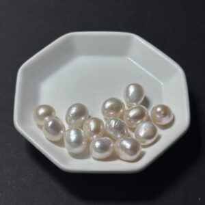 天然淡水珍珠配件｜無孔 暖白大石頭珍珠 9mm 1粒｜串珠材料