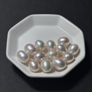天然淡水珍珠配件｜無孔 無核胖短大米珠 10mm 1粒｜串珠材料