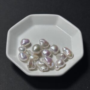 天然淡水珍珠配件｜無孔 藍雪銀粒珍珠 6/10mm 1粒｜串珠材料
