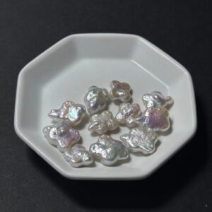 天然淡水珍珠配件｜無孔 極光銀白雲朵珍珠 12mm 1粒｜串珠材料