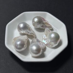 天然淡水珍珠配件｜無孔 極光白巴洛克珠 1粒｜串珠材料