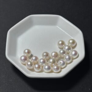 天然淡水珍珠配件｜半孔 極光饅頭珠 7mm 1粒｜串珠材料