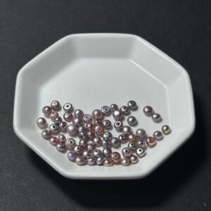 天然淡水珍珠配件｜半孔 極光金屬深紫饅頭珠 4mm 1粒｜串珠材料