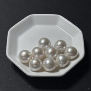 天然淡水珍珠配件｜半孔 正圓奶白大圓珠 10mm 1粒｜串珠材料