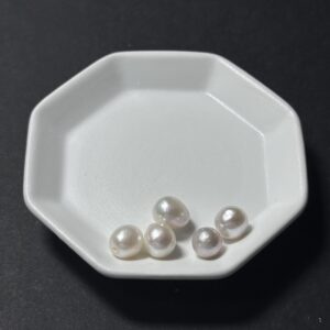 天然淡水珍珠配件｜半孔 極光石頭巴洛克珠 7mm 1粒｜串珠材料