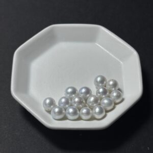天然淡水珍珠配件｜半孔 微調色藍光正圓珠 6mm 1粒｜串珠材料