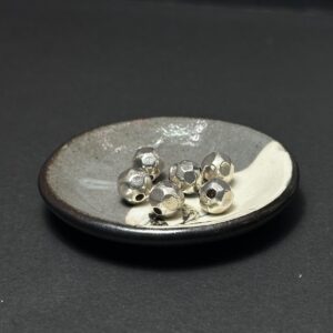 泰國清邁手工銀配件｜小多面切割通孔珠 1入｜串珠材料