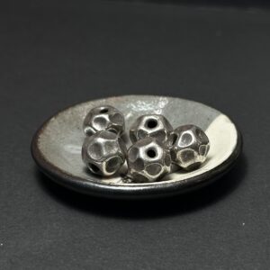泰國清邁手工銀配件｜大多面切割通孔珠 1入｜串珠材料