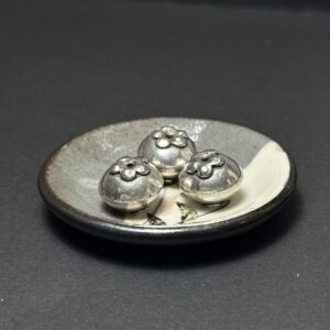 泰國清邁手工銀配件｜大柿子型通孔珠 1入｜串珠材料